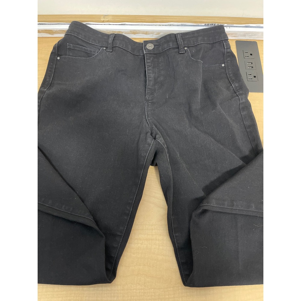 Style & Co Womens Curvy Skinny Leg Jeans Black Denim Size 12 Stretch Mid Rise